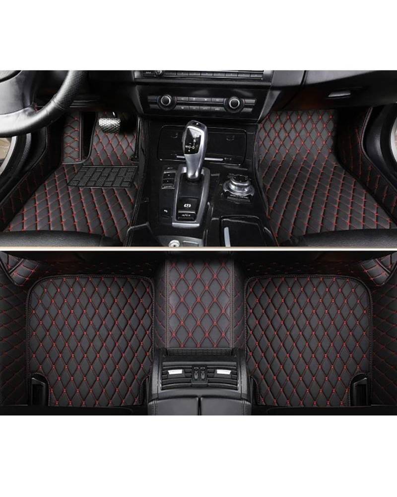 Auto Fussmatte Auto-Fußmatten Speziell Für 5er-Serie Für E39 E60 E61 F10 F11 G30 G31 Auto-Fußpolster Teppich-Innenausstattung Autozubehör Automatten(Black Red,03-10 for E60E61) von MLLNPP