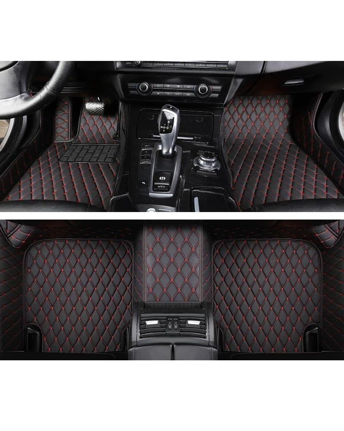 Auto Fussmatte Auto-Fußmatten Speziell Für Kia Für Sportage Für NQ5 2011-2016 2017-2021 5-Sitzer-Autoteppiche Teppich Autozubehör Automatten(Black Red,2011-2016) von MLLNPP