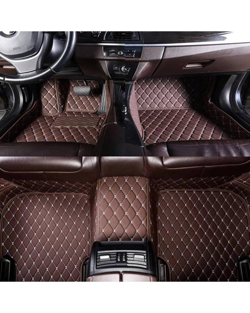 Auto Fussmatte Auto-Fußmatten Speziell Für Mini Für Cooper Für R56 Für F55 Für F56 Für F57 Wasserdichter Und Rutschfester Teppich Autozubehör Automatten(Brown) von MLLNPP