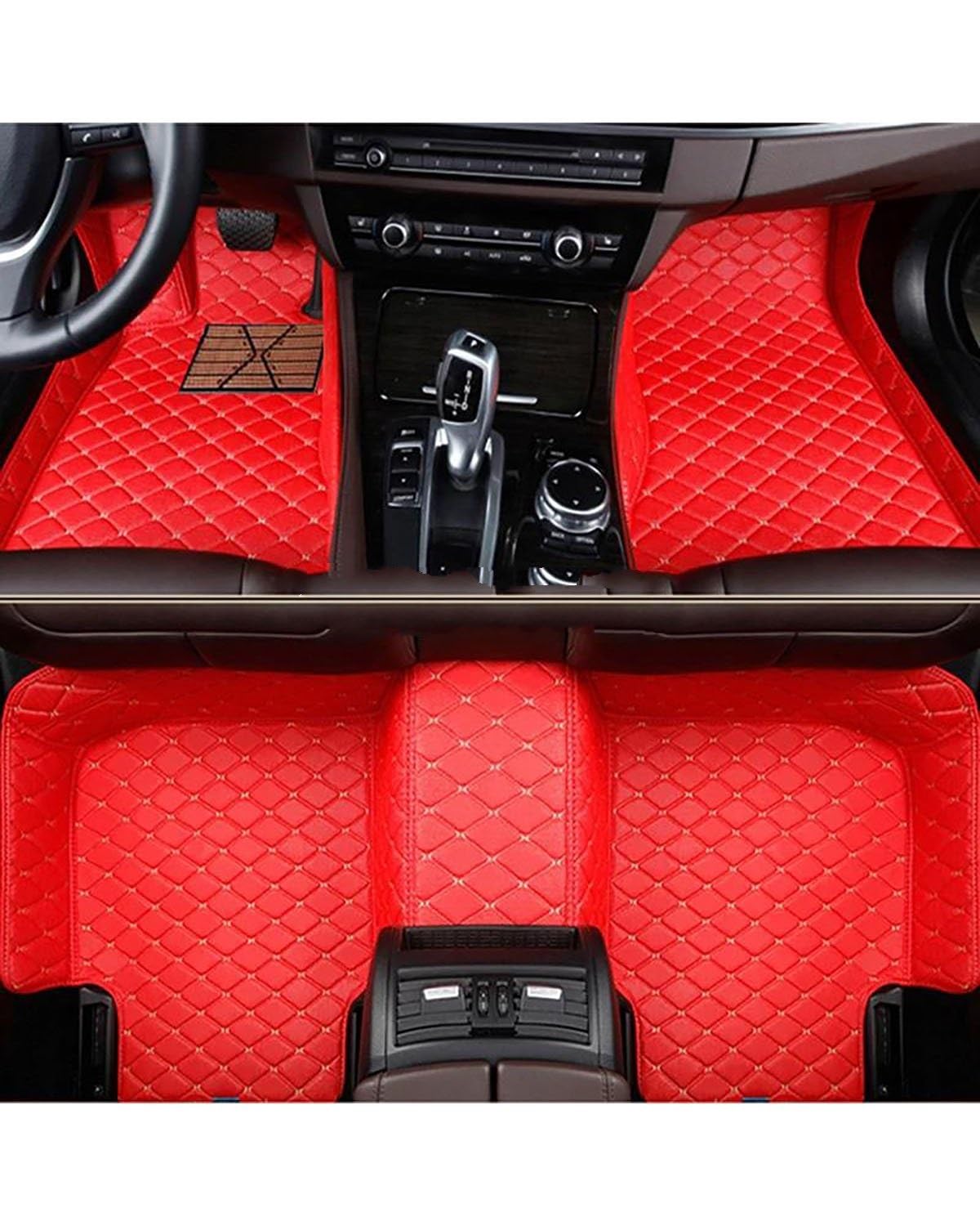 Auto Fussmatte Synthetisches Material Auto Boden Matte Für A6 Für C7 2011 2012 2013 2014 2015 2016 2017 2018 Auto Innen Automatten(Bright Red) von MLLNPP