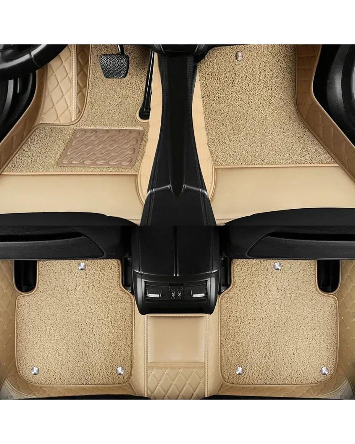 Auto Fussmatte Zweischichtige Farbige Auto-Fußmatten Für Benz E Für Klasse Für W211 Für W212 Für W213 2019 2020 Auto-Innenausstattung Automatten(Beige 5pc,5 E39 1995-2004) von MLLNPP