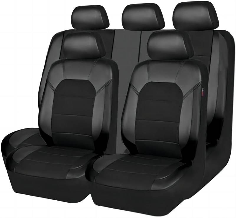 MLNBVN 9 Stück Sitzbezüge Auto für BMW 2 Series F45 Active Tourer (5seats) 2015-2021, Bequem Atmungsaktiv Kratzer Resistent Autositzbezüge Schonbezüge Innenraum Zubehör,A Black von MLNBVN