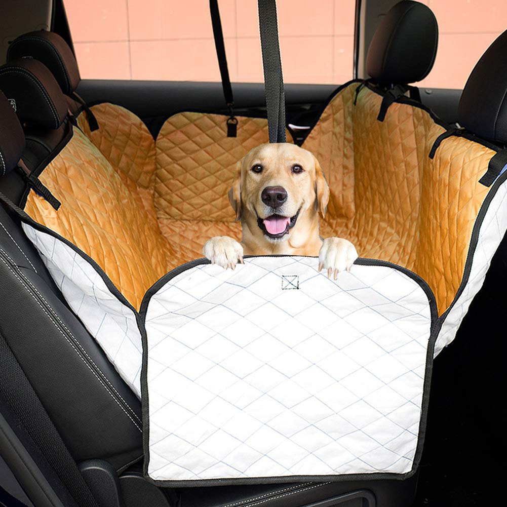 Autositzbezüge für Hunde für die Rückbank, rutschfeste und kratzfeste Hundehängematte, Schutz der Rückbank, einfach anzubringen und zu entfernen, Hundesitzbezug für Autos, LKWs und SUVs (Braun B von MLQLCKYH