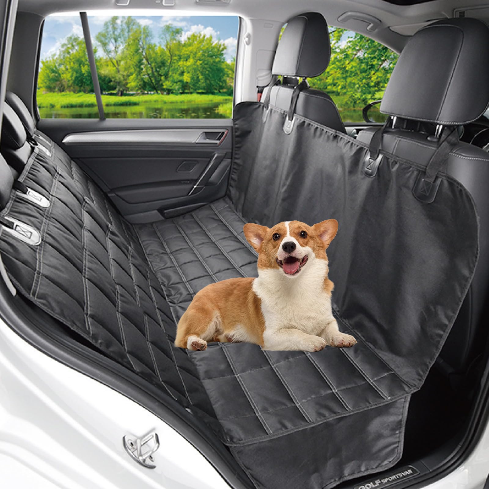 MLQLCKYH Kofferraum, Autositzbezug für Hunde, Hängematte für die Rückbank des Autos, Autohängematte für Hunde, kratzfester Autositzbezug, Rücksitzbezug für Hunde, geeignet für SUVs, Autos (Rücksitz) von MLQLCKYH
