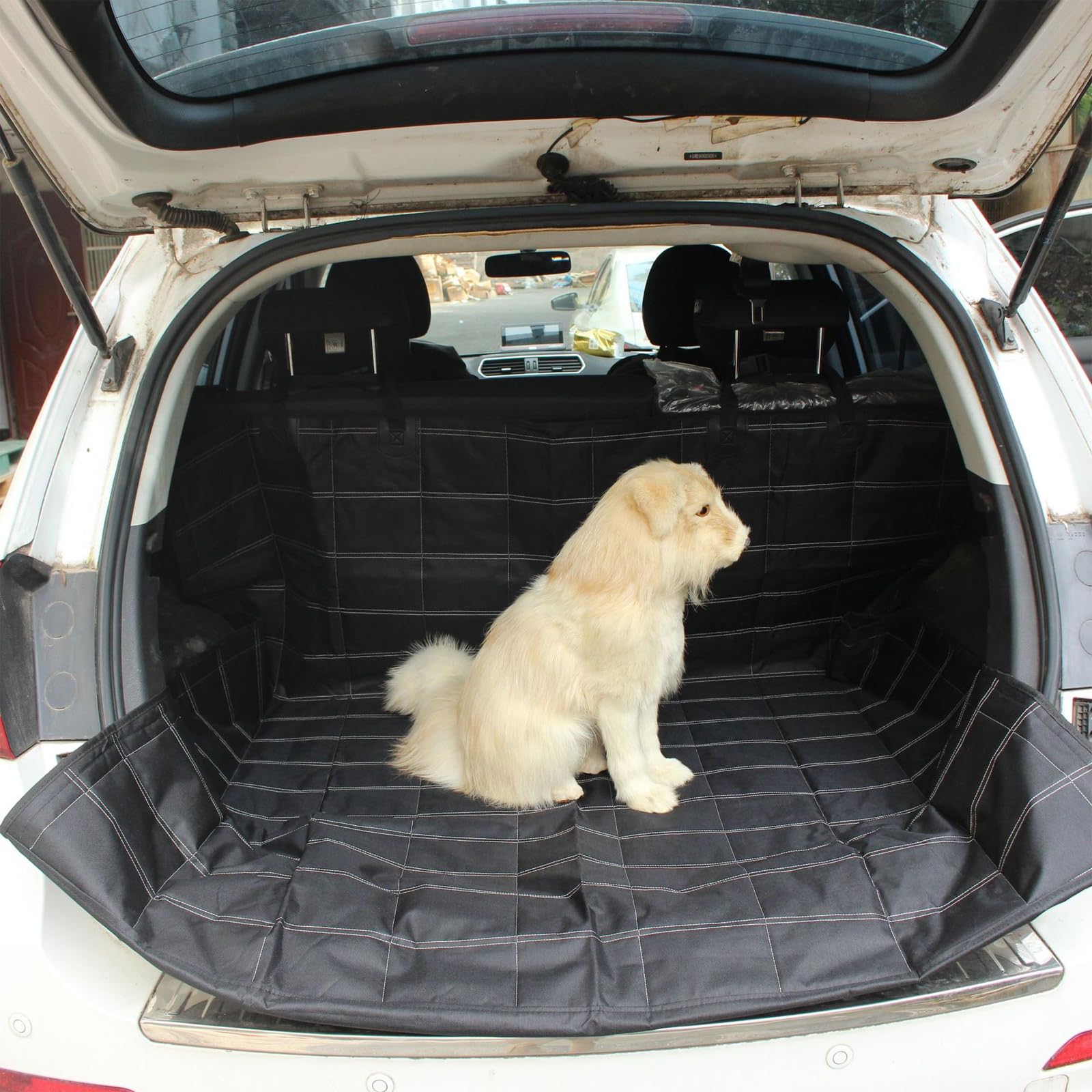 MLQLCKYH Kofferraum, Autositzbezug für Hunde, Hängematte für die Rückbank des Autos, Kratzfeste Autositzauflage für Hunde, Rücksitzbezug für Hunde, geeignet für SUVs, Autos (Kofferraum) von MLQLCKYH