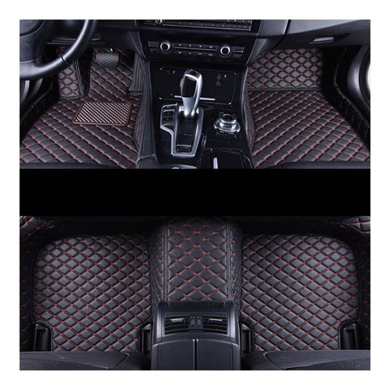 Anpassen Fußmatten Auto-Fußmatten Für Q7 2016 2017 2018 2019 (5-Sitzer) Wasserdichter Autoteppich Autoabdeckung Styling Individuelle Innenausstattung(LHD 3pcs Black red) von MLTLKPPVNG