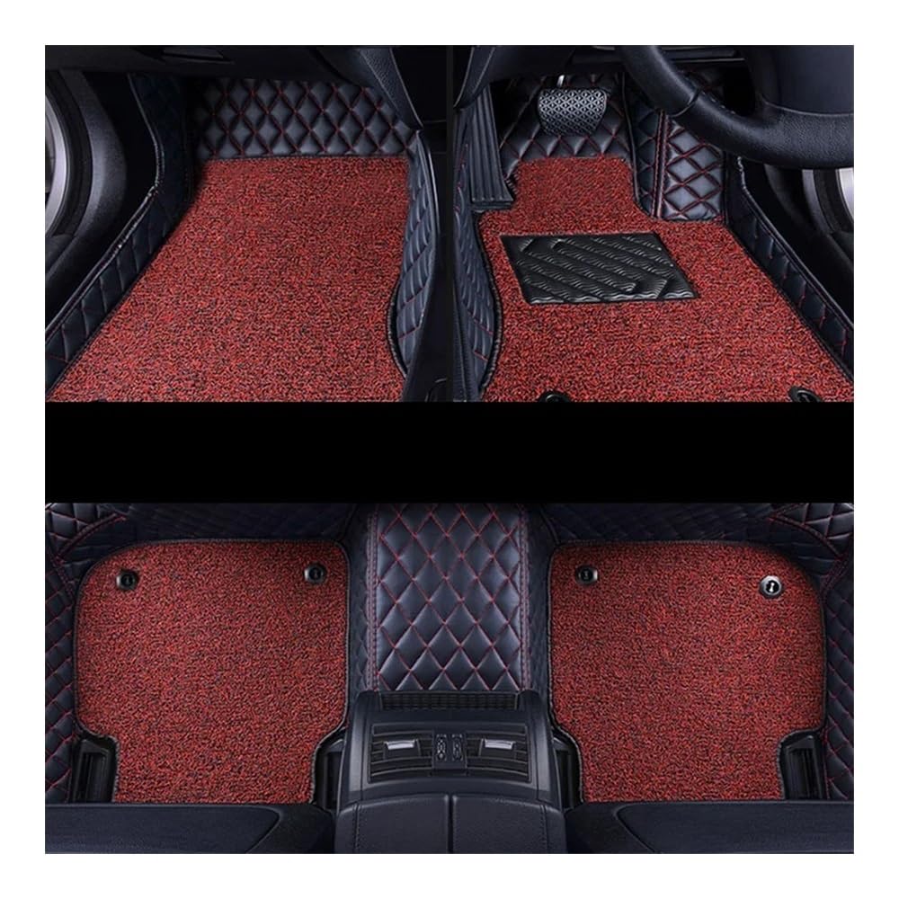 Anpassen Fußmatten RHD Auto-Fußmatten Für Maz&da 3 2010 2011 2012 2013 Doppelschichtige Drahtschlaufenteppiche wasserdichte Abdeckungen(3pcs-Black red red) von MLTLKPPVNG