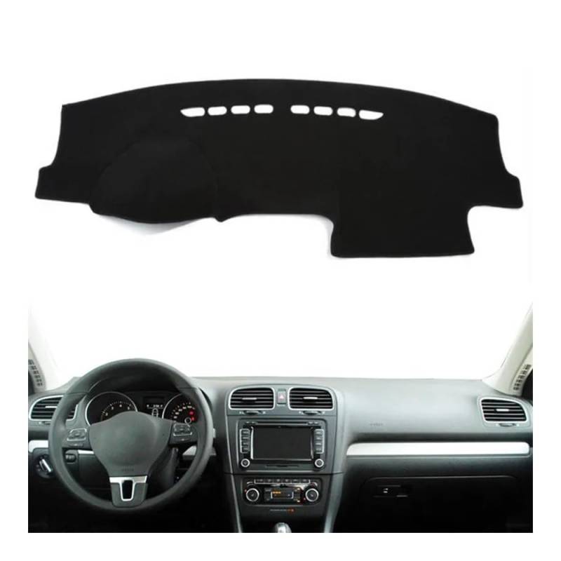 Auto Dashboard Abckung Matte Anti-Slip Dashboard Abdeckung Pad Matte Dashmat Sonnenschirm Schützen Teppich Styling Auto Für V&W Für Golf 6 MK6 2009 2010 2011 2012 2013(Left Hand Drive,Black Edge) von MLTLKPPVNG