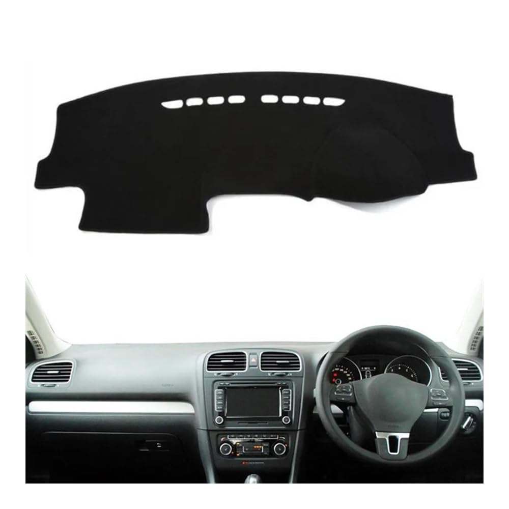 Auto Dashboard Abckung Matte Anti-Slip Dashboard Abdeckung Pad Matte Dashmat Sonnenschirm Schützen Teppich Styling Auto Für V&W Für Golf 6 MK6 2009 2010 2011 2012 2013(Right Hand Drive,Black Edge) von MLTLKPPVNG