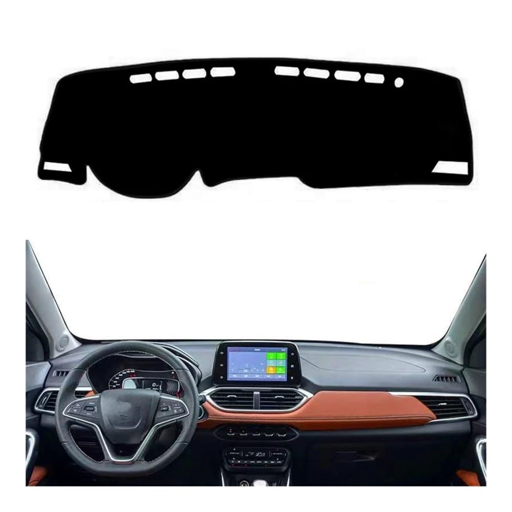 Auto Dashboard Abckung Matte Armaturenbrett Abdeckung Matte Pad Dash Board Sonnenschutzdach Teppich Für Chevr&olet Für Groove 2017 2018 2019 2020 2021 2022 2023(Left Hand Drive,Black Edge) von MLTLKPPVNG