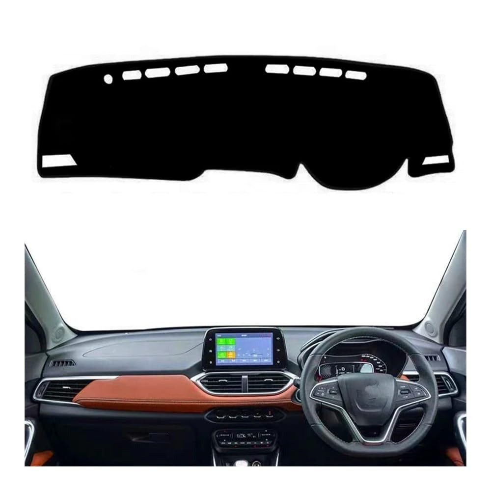 Auto Dashboard Abckung Matte Armaturenbrett Abdeckung Matte Pad Dash Board Sonnenschutzdach Teppich Für Chevr&olet Für Groove 2017 2018 2019 2020 2021 2022 2023(Right Hand Drive,Black Edge) von MLTLKPPVNG