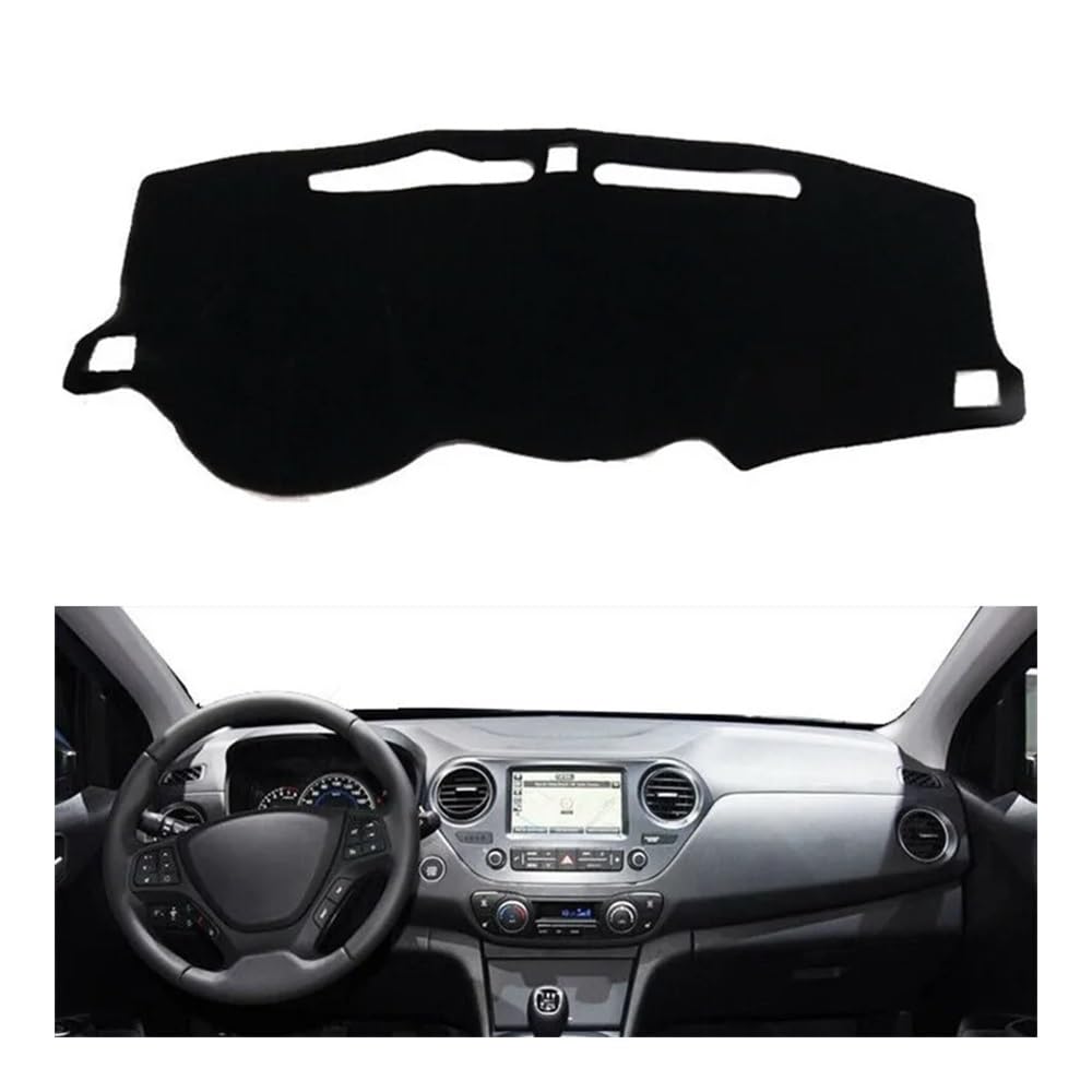 Auto Dashboard Abckung Matte Armaturenbrett Abdeckung Matte Pad Dash Dashmat Sonnenschutz Schützen Teppich Auto Für Hyun&dai Für Grand I10 2013 2014 2015 2016 2017 2018(Left Hand Drive) von MLTLKPPVNG