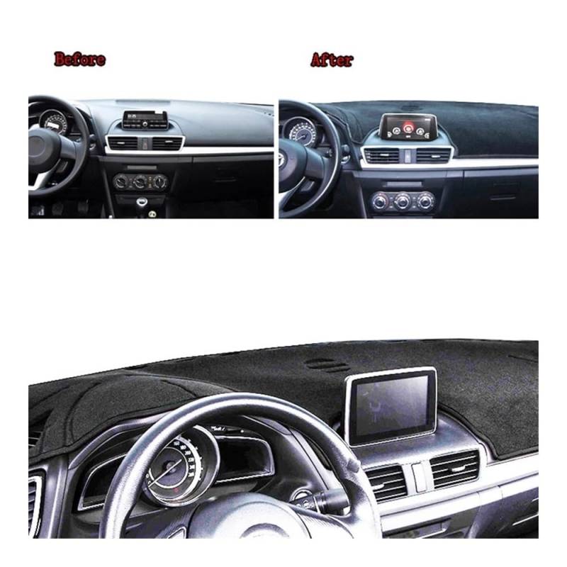 Auto Dashboard Abckung Matte Armaturenbrett Abdeckung Matte Pad Dashmat Sonnenschirm Teppich Auto Für Maz&da 3 M3 Axela BM BN 2013 2014 2015 2016 2017 2018(Without HUD LHD) von MLTLKPPVNG