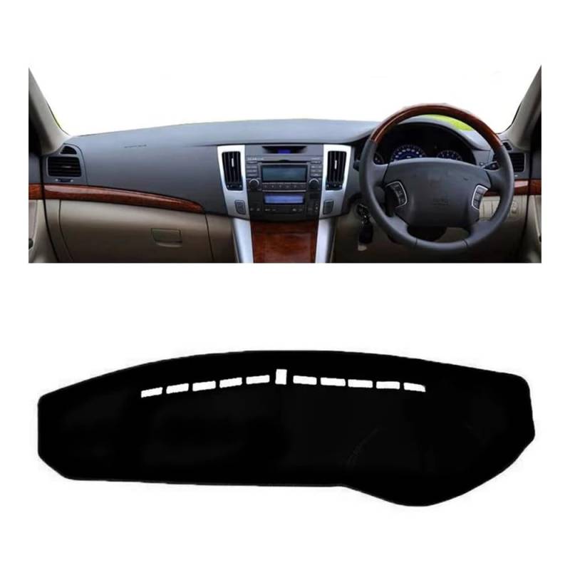 Auto Dashboard Abckung Matte Armaturenbrett Abdeckung Sonnenschutzdach Matte Pad Dashmat Schützen Teppich Teppich Auto Für Hyun&dai Für NF Sonata Sonica 2005 2006 2007 2008 2009(Right Hand Drive,Black von MLTLKPPVNG