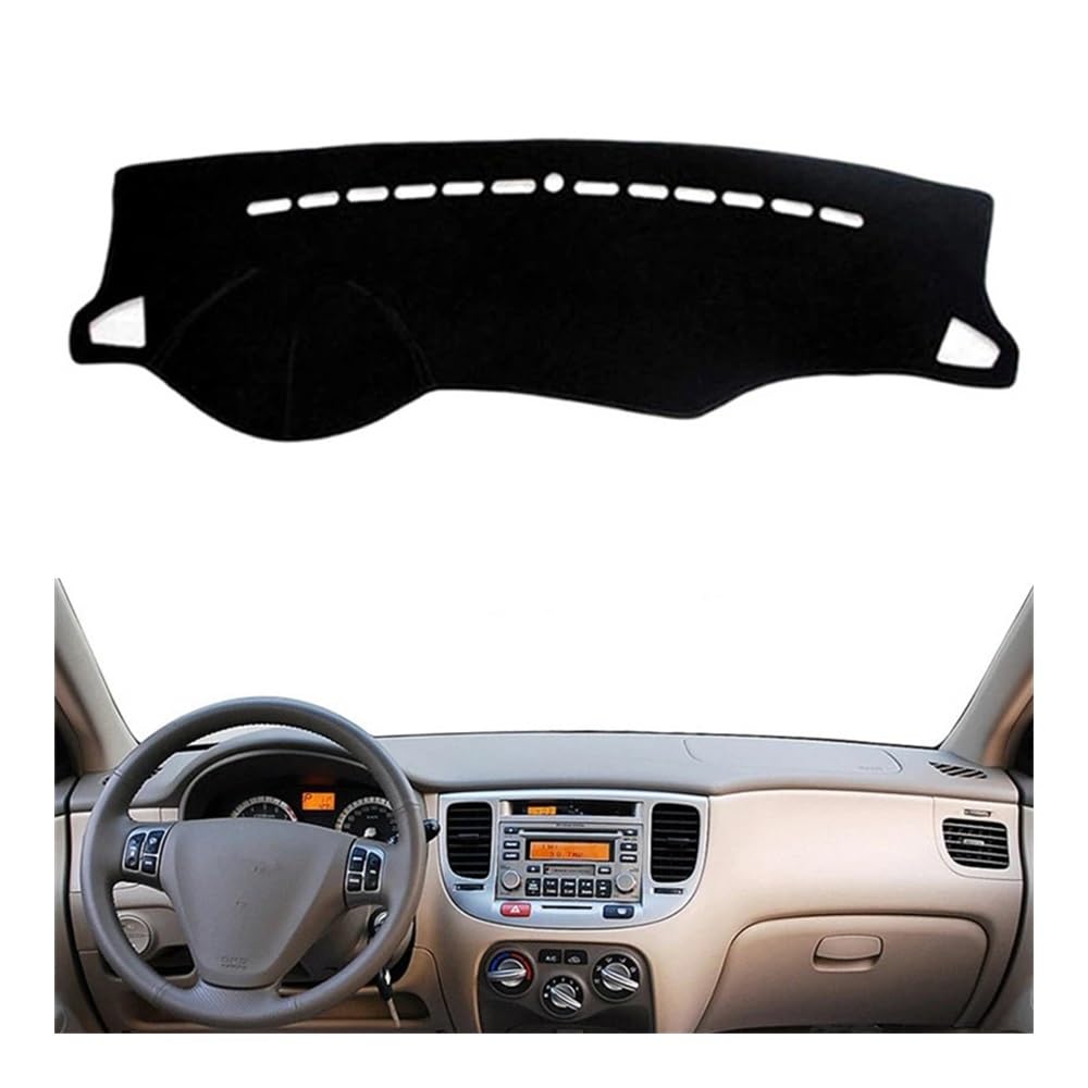 Auto Dashboard Abckung Matte Armaturenbrett-Abdeckungsmatte Sonnenschutz Teppich Für Kia Für Rio Pride Rio5 2005 2006 2007 2008 2009 2010 2011(Left Hand Drive) von MLTLKPPVNG