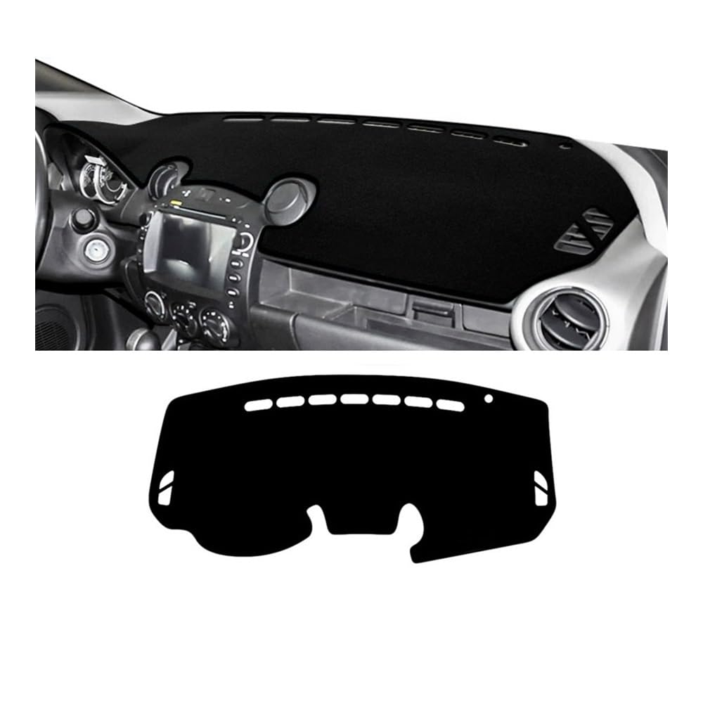 Auto Dashboard Abckung Matte Auto-Armaturenbrett-Abdeckung Rutschfeste Teppiche Innen Für Maz&da 2 Demio 2007 2008 2009 2010 2011 2012 2013 2014(LHD Black Side) von MLTLKPPVNG