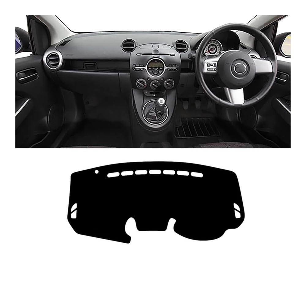 Auto Dashboard Abckung Matte Auto-Armaturenbrett-Abdeckung Rutschfeste Teppiche Innen Für Maz&da 2 Demio 2007 2008 2009 2010 2011 2012 2013 2014(RHD Black Side) von MLTLKPPVNG