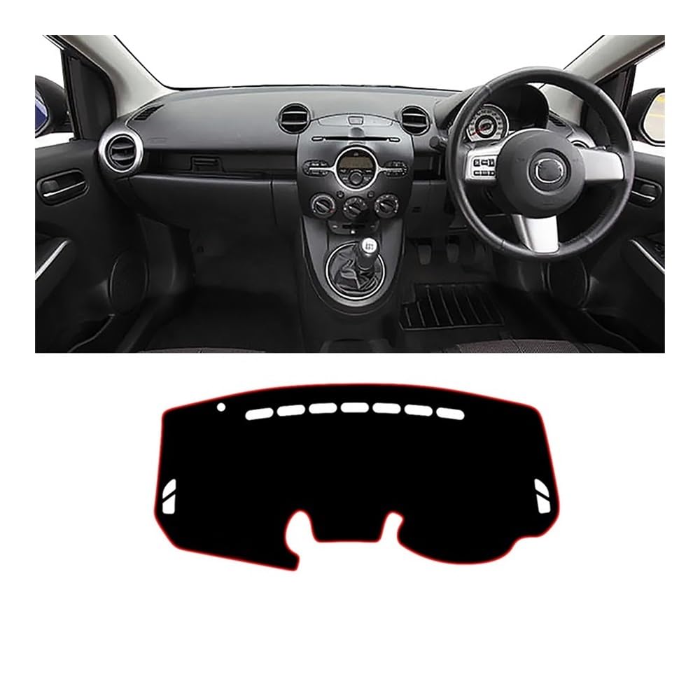 Auto Dashboard Abckung Matte Auto-Armaturenbrett-Abdeckung Rutschfeste Teppiche Innen Für Maz&da 2 Demio 2007 2008 2009 2010 2011 2012 2013 2014(RHD Red Side) von MLTLKPPVNG