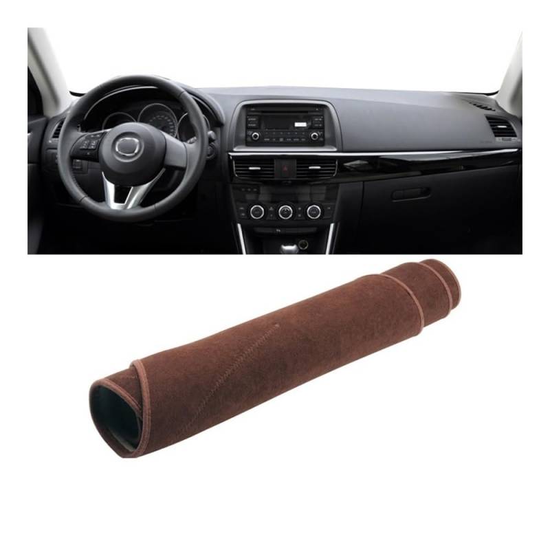 Auto Dashboard Abckung Matte Auto-Armaturenbrett-Abdeckung Vermeiden Sie Lichtpolster Rutschfeste Teppiche Für Maz&da Für CX-5 Für CX5 KE 2012 2013 2014 2015 2016(B LHD Brown) von MLTLKPPVNG