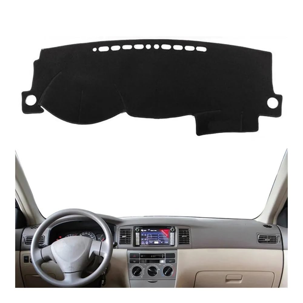 Auto Dashboard Abckung Matte Auto Dash Matte Dashboard Abdeckung Innen Sonnenschirm Teppich Schutz Für Toy&ota Für Coro┐lla Altis Fielder 2003 2004 2005 2006(Left Hand Drive,Black Edge) von MLTLKPPVNG