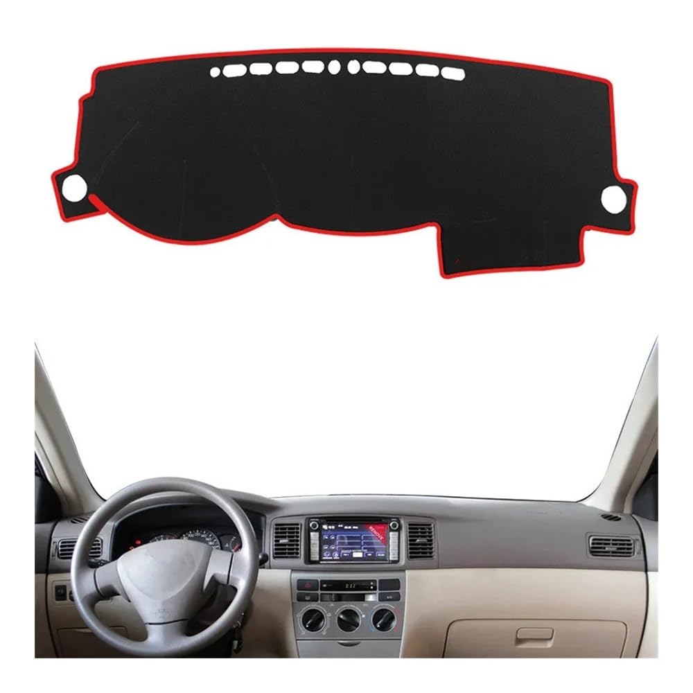 Auto Dashboard Abckung Matte Auto Dash Matte Dashboard Abdeckung Innen Sonnenschirm Teppich Schutz Für Toy&ota Für Coro┐lla Altis Fielder 2003 2004 2005 2006(Left Hand Drive,Red Edge) von MLTLKPPVNG