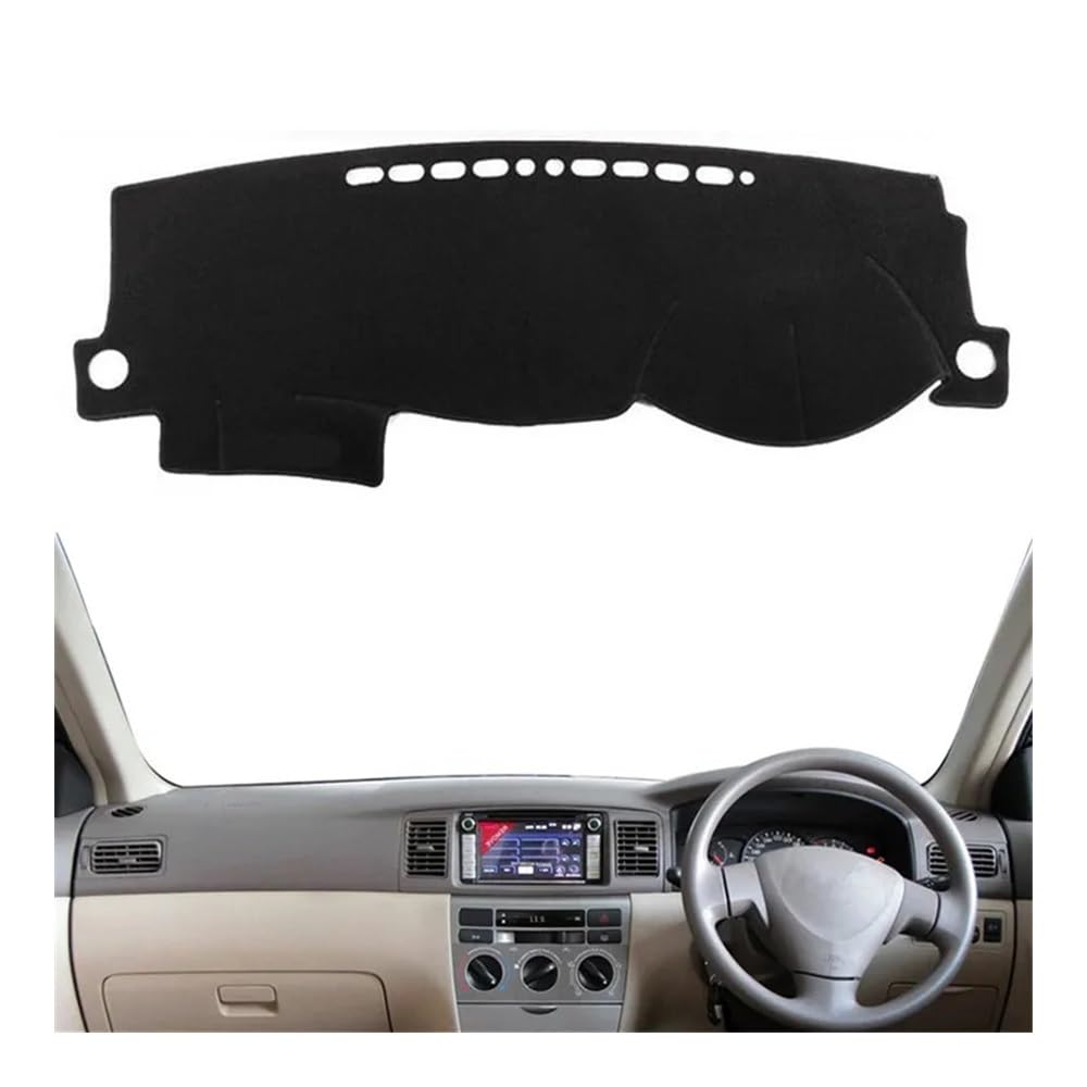 Auto Dashboard Abckung Matte Auto Dash Matte Dashboard Abdeckung Innen Sonnenschirm Teppich Schutz Für Toy&ota Für Coro┐lla Altis Fielder 2003 2004 2005 2006(Right Hand Drive,Black Edge) von MLTLKPPVNG