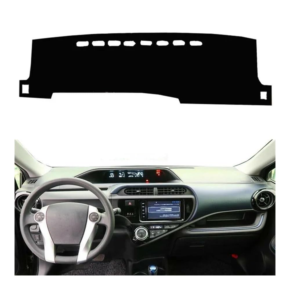 Auto Dashboard Abckung Matte Auto-Dashboard Abdeckung Dash Matte Auto Sonnenschutzdach Schützen Teppich Teppich Für Toy&ota Für Aqua Prius C 2011-2016 2017 2018 2019 2020(Left Hand Drive,Black Edge) von MLTLKPPVNG