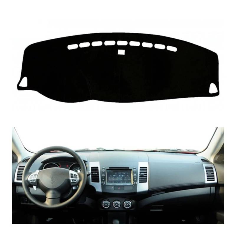 Auto Dashboard Abckung Matte Auto Dashboard Abdeckung Dash Matte Pad Sonnenschutz Dashmat Schützen Teppich Teppich Auto Für Mitsub&ishi Für Outlander 2007 2008 2009 2010 2011 2012(Left Hand Drive,Blac von MLTLKPPVNG