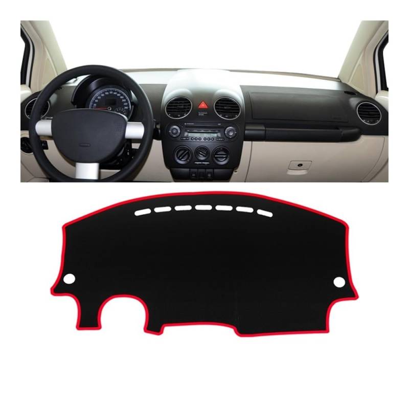 Auto Dashboard Abckung Matte Auto Dashboard Abdeckung Instrument Panel Anti-Slip Teppiche Für V&W Für Käfer 2003 2004 2005 2006 2007 2008 2009 2010 2011(A Red Side) von MLTLKPPVNG