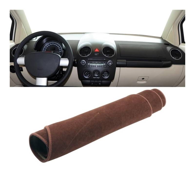 Auto Dashboard Abckung Matte Auto Dashboard Abdeckung Instrument Panel Anti-Slip Teppiche Für V&W Für Käfer 2003 2004 2005 2006 2007 2008 2009 2010 2011(B Brown) von MLTLKPPVNG