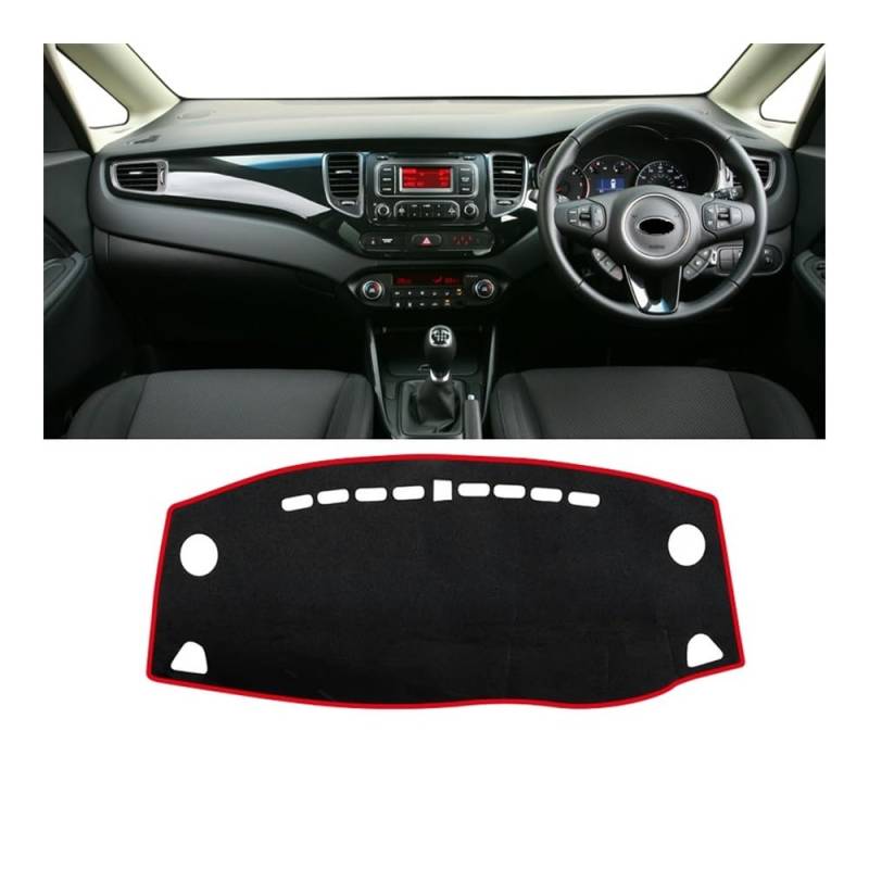 Auto Dashboard Abckung Matte Auto Dashboard Abdeckung Instrument Panel Teppiche Anti-Slip Fall Für Kia Für Carens RP 2013 2014 2015 2016 2017 2018 2019(A RHD Red side) von MLTLKPPVNG