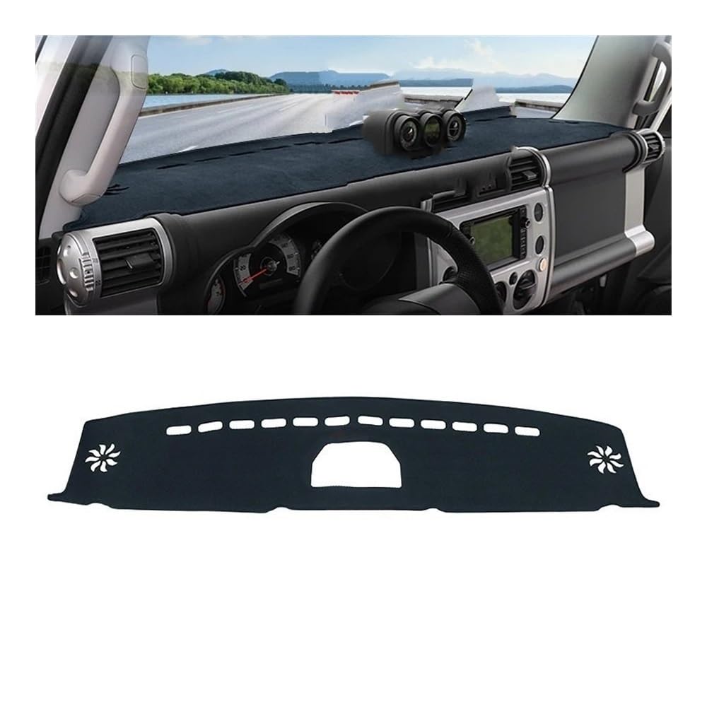 Auto Dashboard Abckung Matte Auto Dashboard Abdeckung Instrument Panel Teppiche Für Toy&ota Für FJ Cruiser 2006-2013 2014 2015 2016 2017 2018 2019 2020 2021 2022 2023(With NAV Black LHD) von MLTLKPPVNG