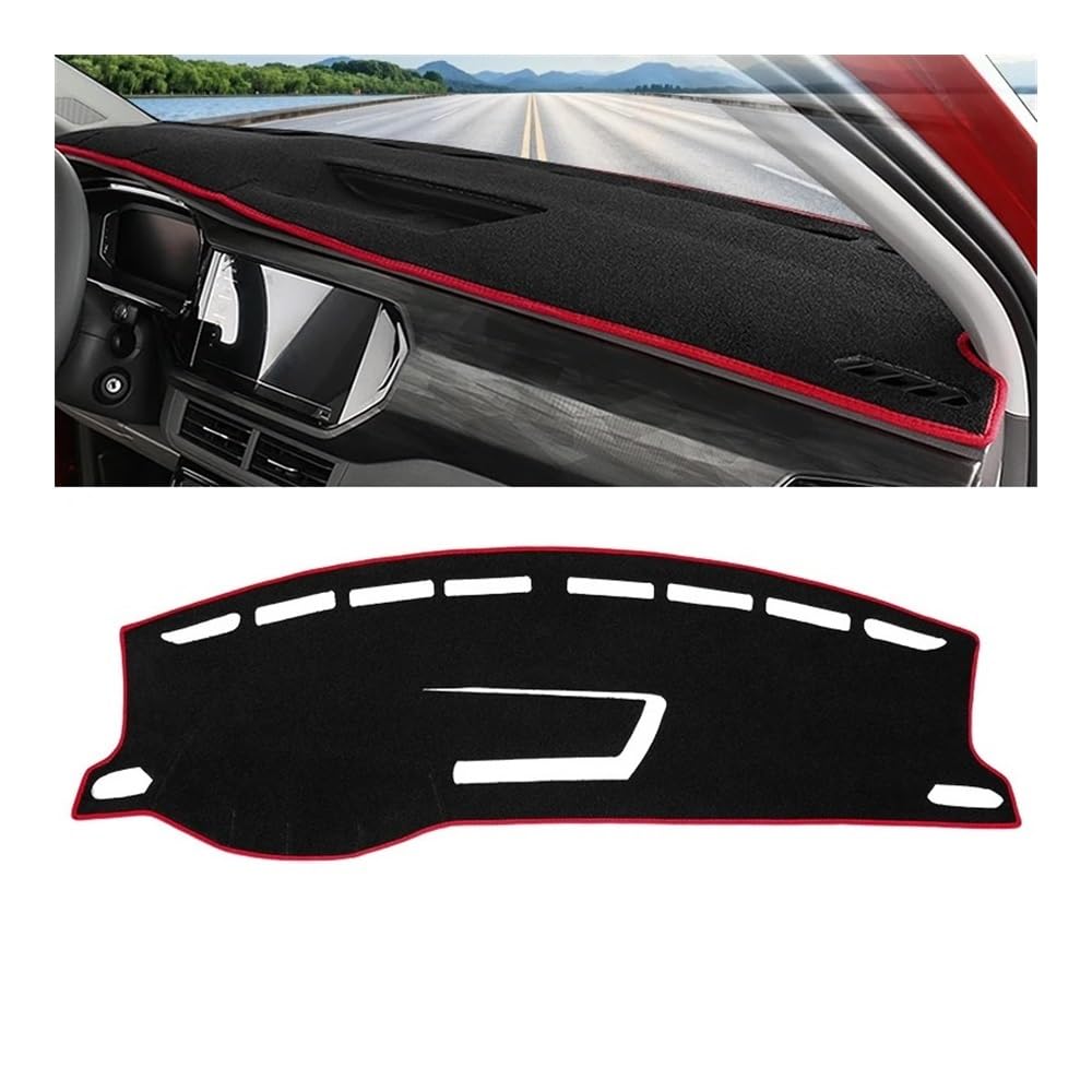 Auto Dashboard Abckung Matte Auto Dashboard Abdeckung Instrument Panel Teppiche Vermeiden Licht Schutz Pad Für V&W Für T-Kreuz Für TCross 2019 2020 2021 2022 2023(A Red Side LHD) von MLTLKPPVNG