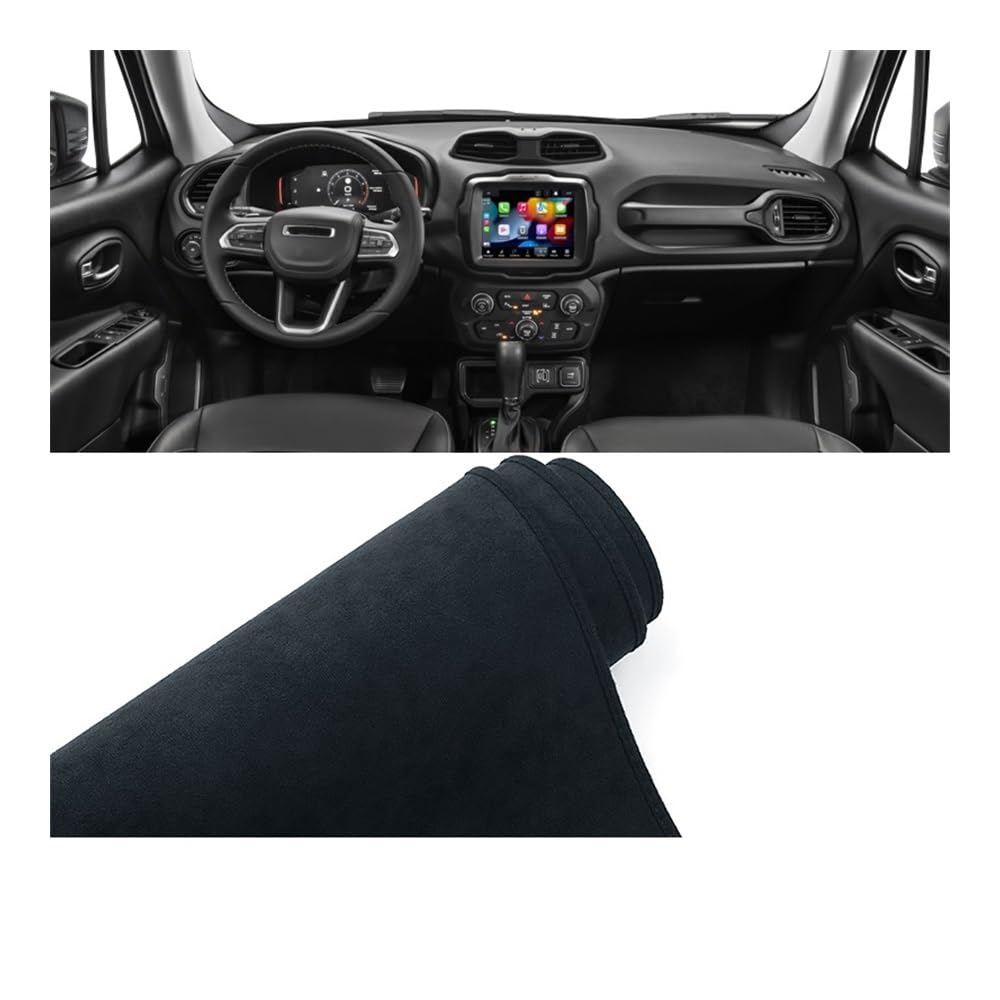 Auto Dashboard Abckung Matte Auto Dashboard Abdeckung Matte Instrument Panel Teppiche Für J&eep Für Renegade BU 2015 2016 2017 2018 2019 2020 2021 2022 2023(B Black) von MLTLKPPVNG