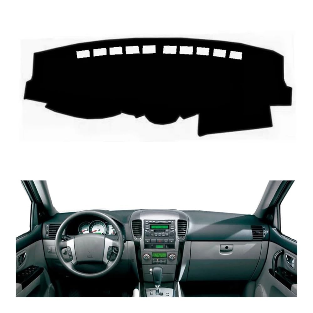 Auto Dashboard Abckung Matte Auto Dashboard Abdeckung Matte Pad Dash Sonnenschutzdach Teppich Teppich Für Kia Für Sorento BL LX XS 2003 2004 2005 2006 2007 2008 2009 2010(Left Hand Drive,Black Edge) von MLTLKPPVNG