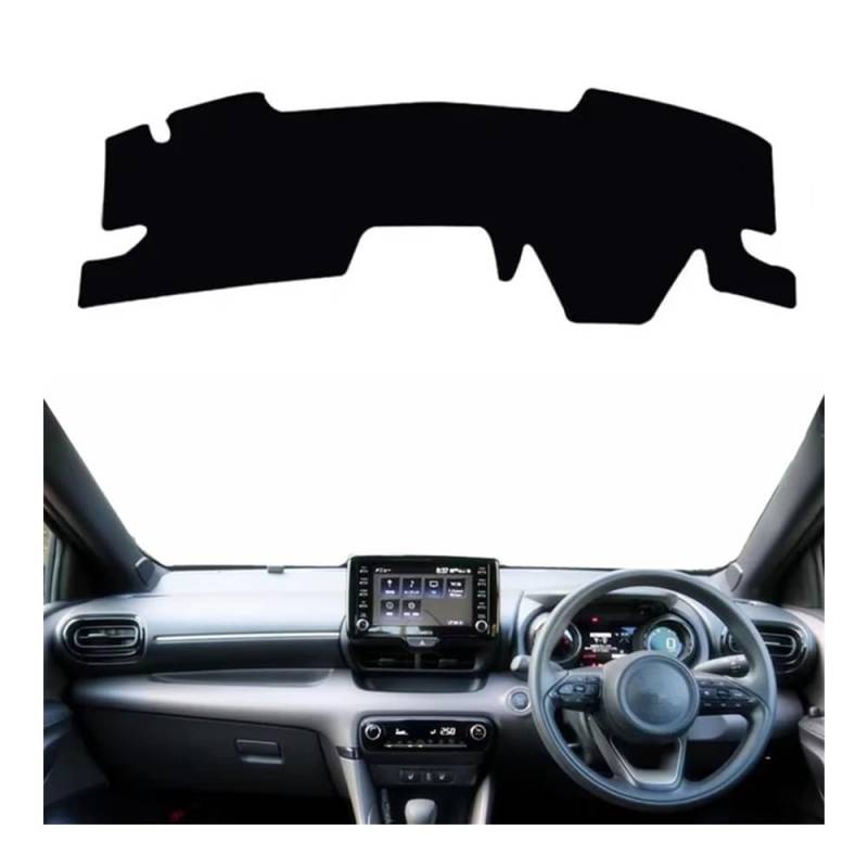 Auto Dashboard Abckung Matte Auto Dashboard Abdeckung Matte Pad Dashmat Sonnenschutzdach Schützen Teppich Teppich Für Toy&ota Für Yaris Kreuz XP210 2021 2022 2023(Right Hand Drive,Black Edge) von MLTLKPPVNG