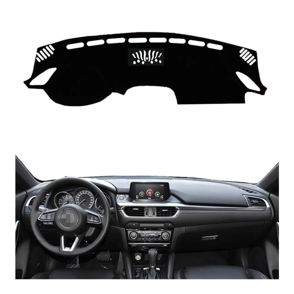 Auto Dashboard Abckung Matte Auto Dashboard Abdeckung Matte Pad Instrument Dash Sonnenschirm Schützen Teppich Teppich Für Maz&da 6 GL Atenza 2016 2017 2018(Left Hand Drive,Black Edge) von MLTLKPPVNG