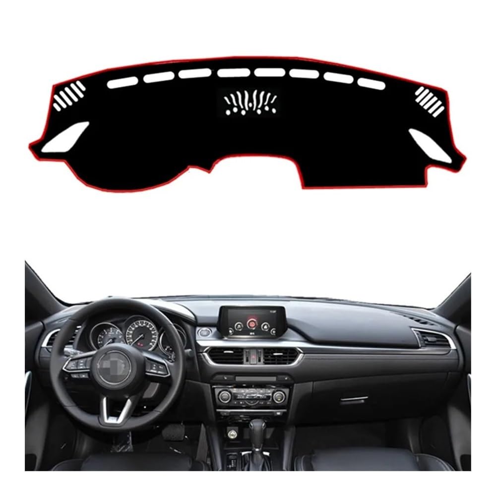 Auto Dashboard Abckung Matte Auto Dashboard Abdeckung Matte Pad Instrument Dash Sonnenschirm Schützen Teppich Teppich Für Maz&da 6 GL Atenza 2016 2017 2018(Left Hand Drive,Red Edge) von MLTLKPPVNG