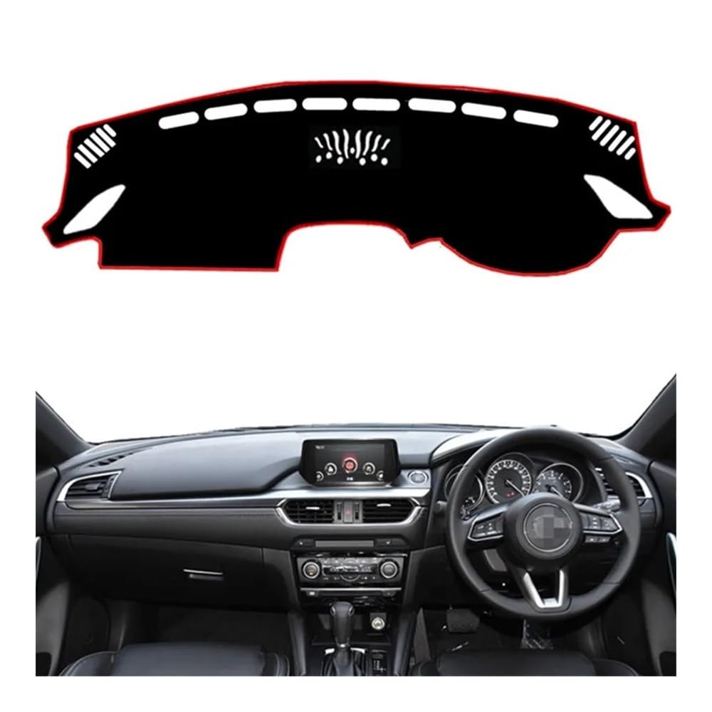 Auto Dashboard Abckung Matte Auto Dashboard Abdeckung Matte Pad Instrument Dash Sonnenschirm Schützen Teppich Teppich Für Maz&da 6 GL Atenza 2016 2017 2018(Right Hand Drive,Red Edge) von MLTLKPPVNG