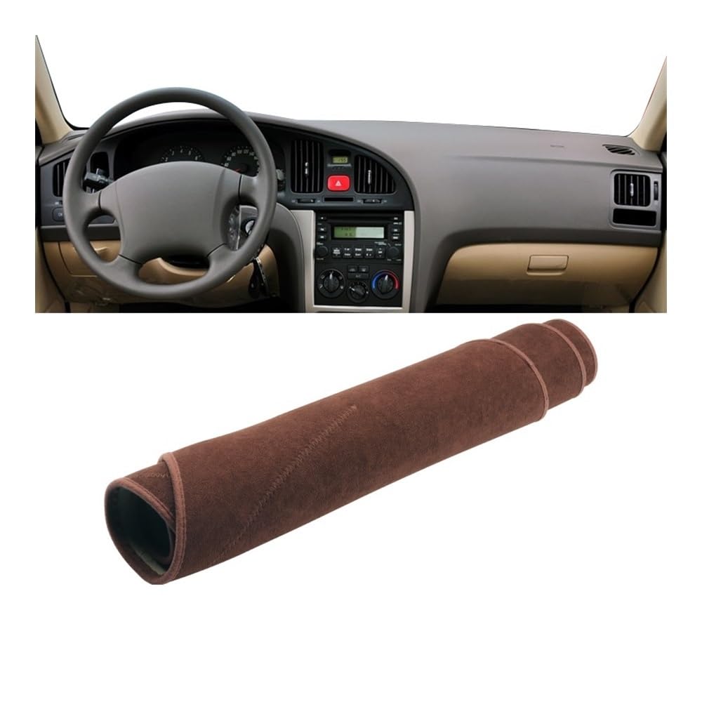 Auto Dashboard Abckung Matte Auto Dashboard Abdeckung Nicht-Slip Teppiche Sonnenschutz Matten Schutz Für Hyun&dai Für Elantra XD 2001 2002 2003 2004 2005 2006(LHD Brown) von MLTLKPPVNG