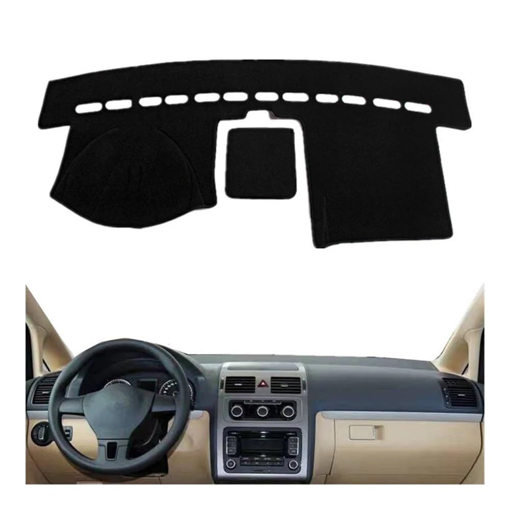 Auto Dashboard Abckung Matte Auto Dashboard Abdeckung Pad Matte Dash Board Teppich Sonnenschirm Schützen Teppich Für V&W Für T&ouran 2003 2004 2005 2006 2007 2008 2009 2010-2016(Left Hand Drive,Black von MLTLKPPVNG