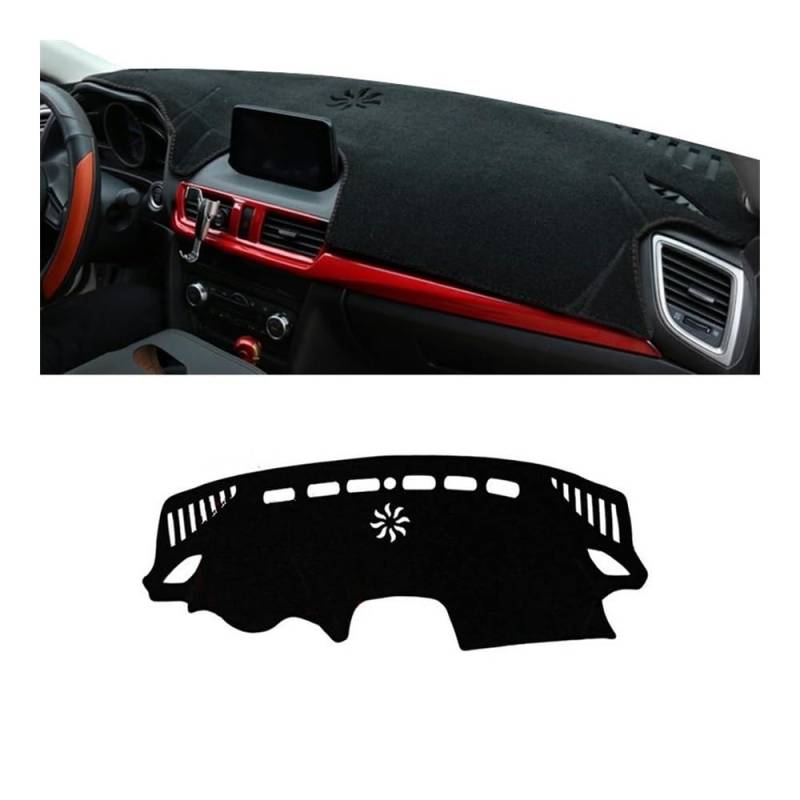 Auto Dashboard Abckung Matte Auto Dashboard Abdeckung Sonnenschutz Matte Vermeiden Licht Pad Fall Nicht-Slip Teppich Für Maz&da 3 BM BN Axela 2014 2015 2016 2017 2018(LHD Not HUD Black) von MLTLKPPVNG