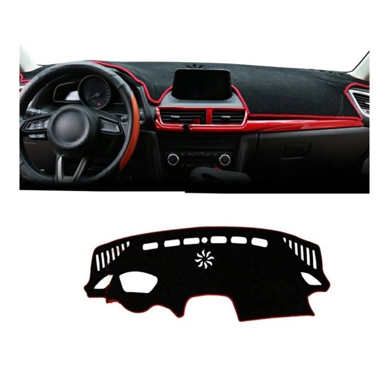 Auto Dashboard Abckung Matte Auto Dashboard Abdeckung Sonnenschutz Matte Vermeiden Licht Pad Fall Nicht-Slip Teppich Für Maz&da 3 BM BN Axela 2014 2015 2016 2017 2018(LHD with HUD Red) von MLTLKPPVNG