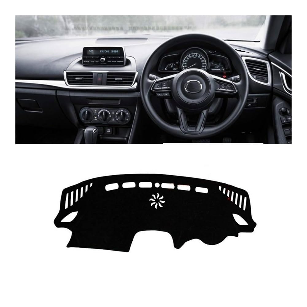 Auto Dashboard Abckung Matte Auto Dashboard Abdeckung Sonnenschutz Matte Vermeiden Licht Pad Fall Nicht-Slip Teppich Für Maz&da 3 BM BN Axela 2014 2015 2016 2017 2018(RHD Not HUD Black) von MLTLKPPVNG