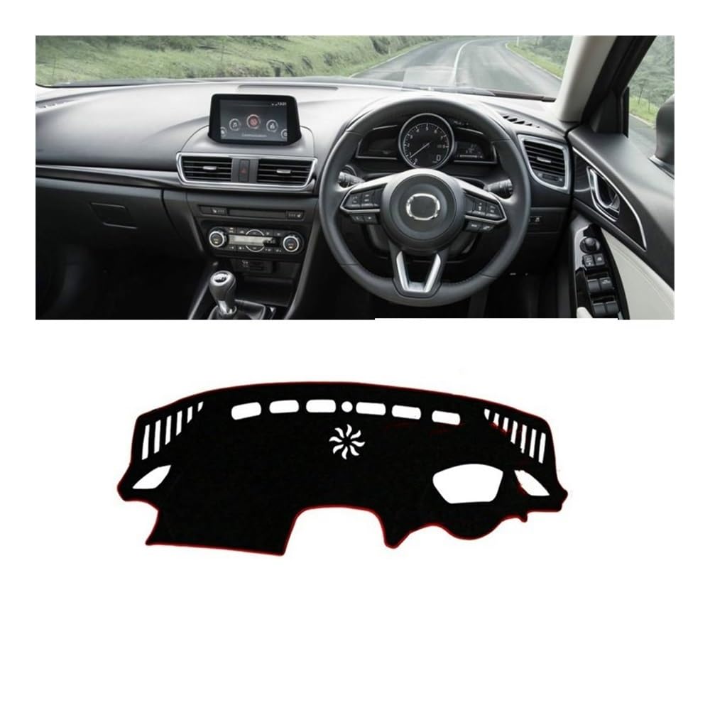 Auto Dashboard Abckung Matte Auto Dashboard Abdeckung Sonnenschutz Matte Vermeiden Licht Pad Fall Nicht-Slip Teppich Für Maz&da 3 BM BN Axela 2014 2015 2016 2017 2018(RHD with HUD Black) von MLTLKPPVNG