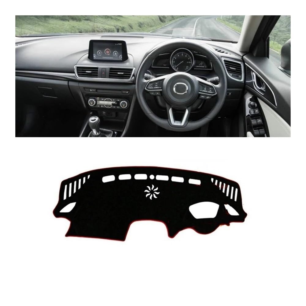 Auto Dashboard Abckung Matte Auto Dashboard Abdeckung Sonnenschutz Matte Vermeiden Licht Pad Fall Nicht-Slip Teppich Für Maz&da 3 BM BN Axela 2014 2015 2016 2017 2018(RHD with HUD Red) von MLTLKPPVNG