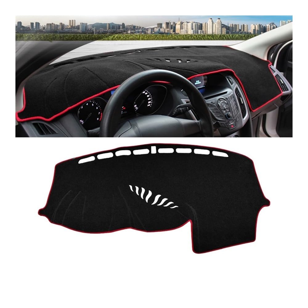 Auto Dashboard Abckung Matte Auto Dashboard Abdeckung Sonnenschutz Matten Instrument Panel Fall Teppiche Für For&d Für Focus 3 MK3 2011 2012 2013 2014 2015 2016 2017(Red Side) von MLTLKPPVNG