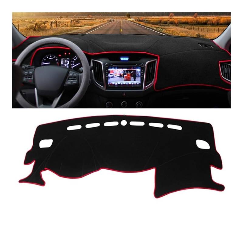 Auto Dashboard Abckung Matte Auto Dashboard Abdeckung Sonnenschutz Matten Vermeiden Licht Pad Innen Teppiche Für Hyun&dai Für Creta Ix25 2014 2015 2016 2017 2018 2019(LHD Red Side) von MLTLKPPVNG