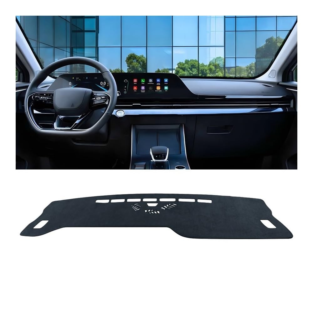 Auto Dashboard Abckung Matte Auto Dashboard Abdeckung Sonnenschutz Matten Vermeiden Licht Pads Fall Instrument Panel Teppiche Für Chery Für Omoda 5 C5 2022 2023 2024(LHD Black) von MLTLKPPVNG