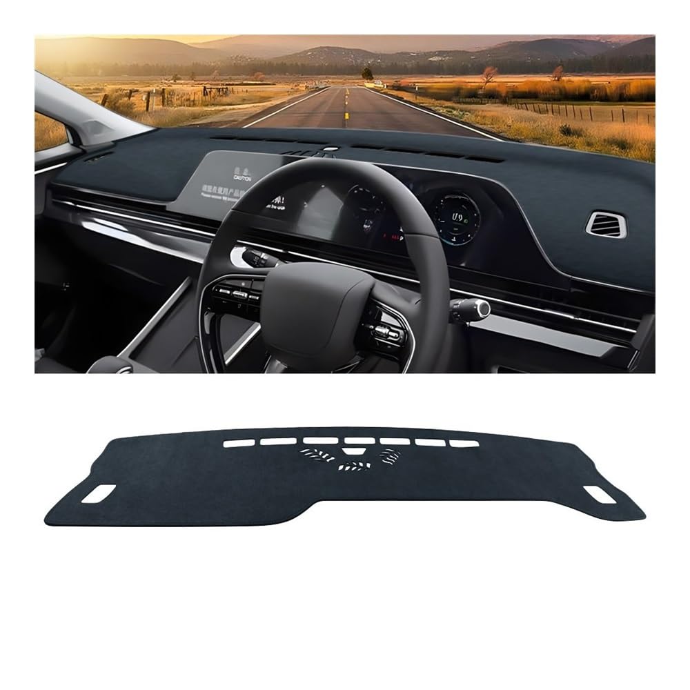 Auto Dashboard Abckung Matte Auto Dashboard Abdeckung Sonnenschutz Matten Vermeiden Licht Pads Fall Instrument Panel Teppiche Für Chery Für Omoda 5 C5 2022 2023 2024(RHD Black) von MLTLKPPVNG